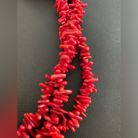 Vintage Red Mini Coral Branch Look Necklace - Picture 2 of 5